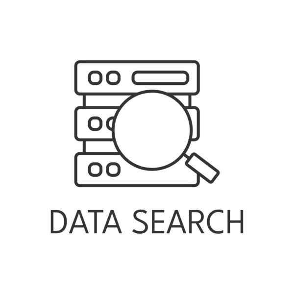 Data Analytics Thin Line Icon White Background — Stock Vector