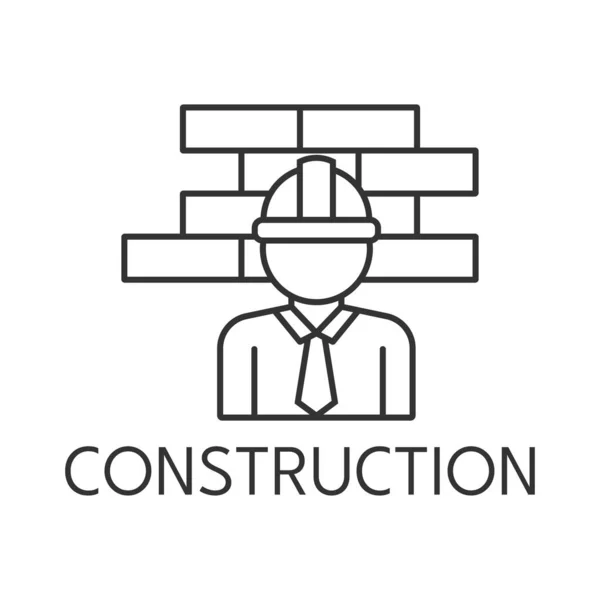 Icône Ligne Mince Construction Sur Fond Blanc — Image vectorielle
