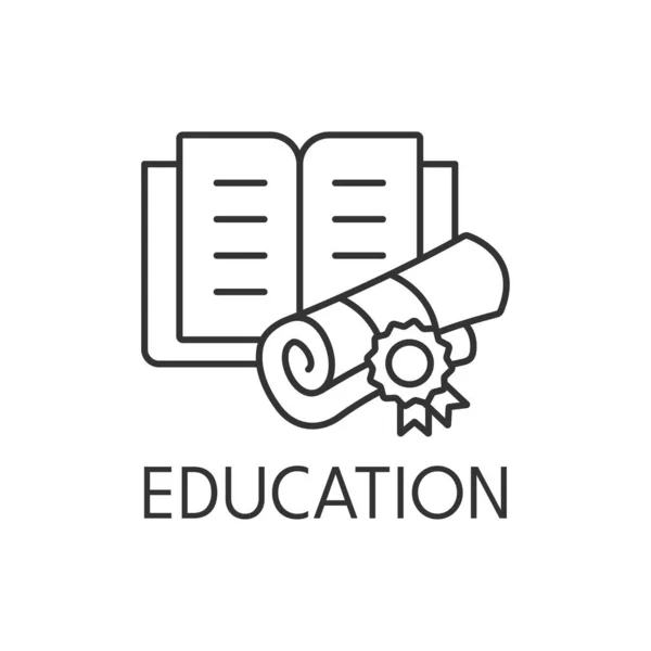 Education Thin Line Icon White Background — Stock Vector