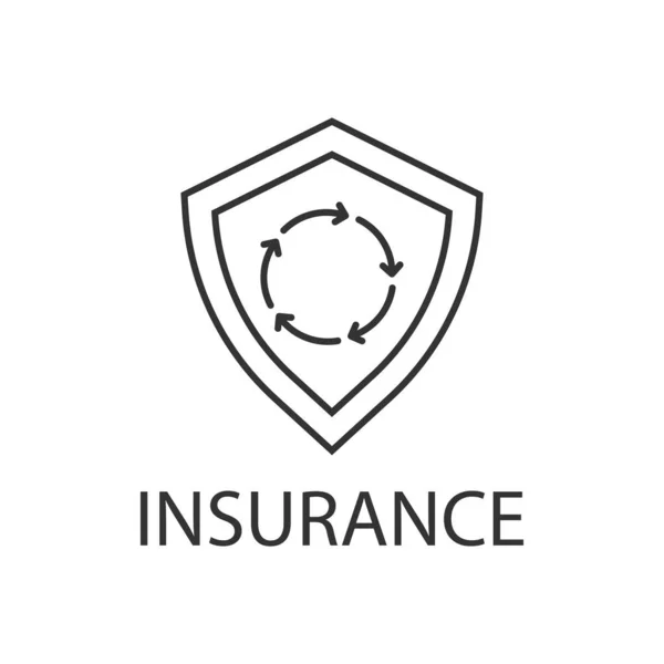 Insurance Thin Line Icon White Background — Stock Vector