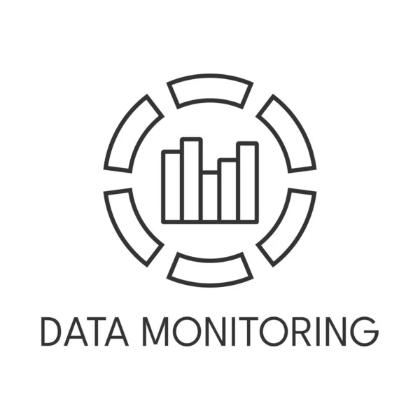 Data Analytics Icône Ligne Mince Sur Fond Blanc — Image vectorielle