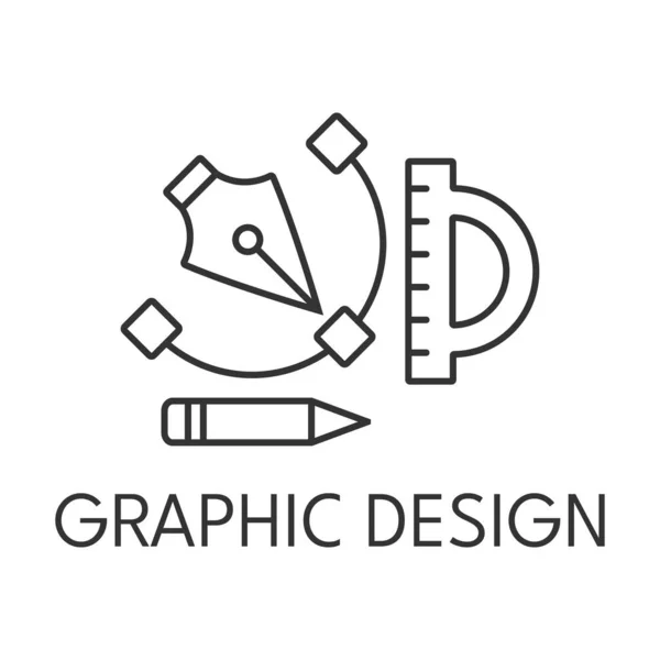 Grafický Design Tenká Čára Ikona Bílém Pozadí — Stockový vektor