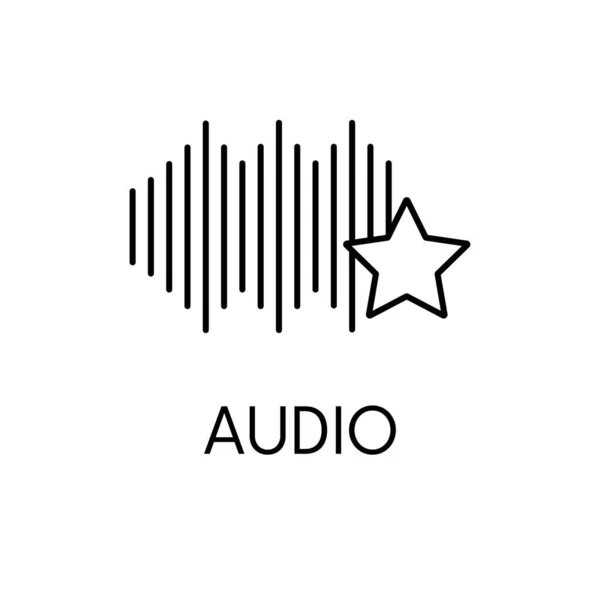 Icône Ligne Mince Audio Sur Fond Blanc — Image vectorielle