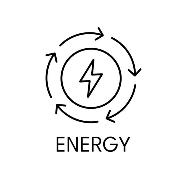 Energy Thin Line Icon White Background — Stock Vector