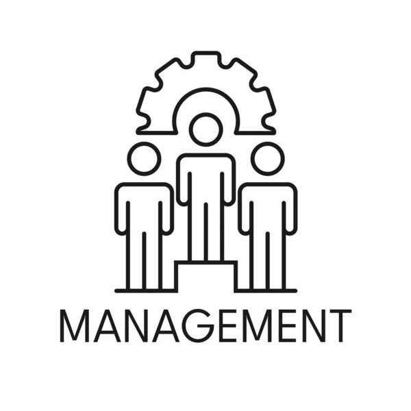 Management Vékony Vonal Ikon Fehér Háttér — Stock Vector