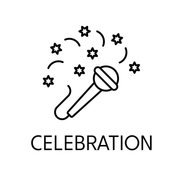 Celebration Thin Line Icon White Background — Stock Vector