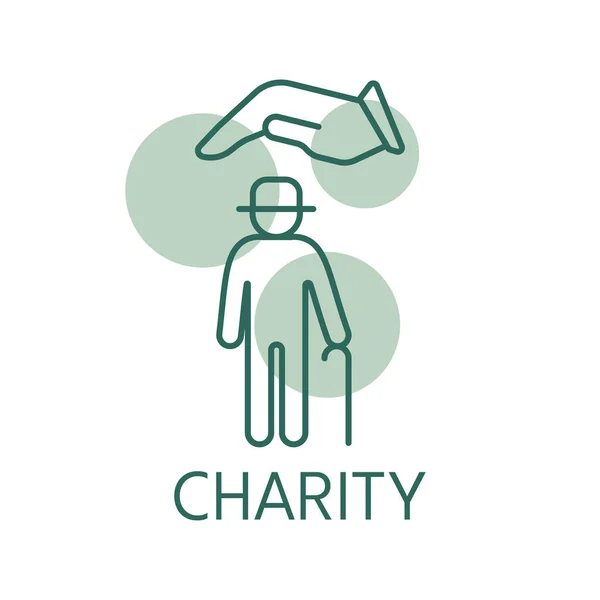 Icono Color Caridad Estilo Logo — Archivo Imágenes Vectoriales