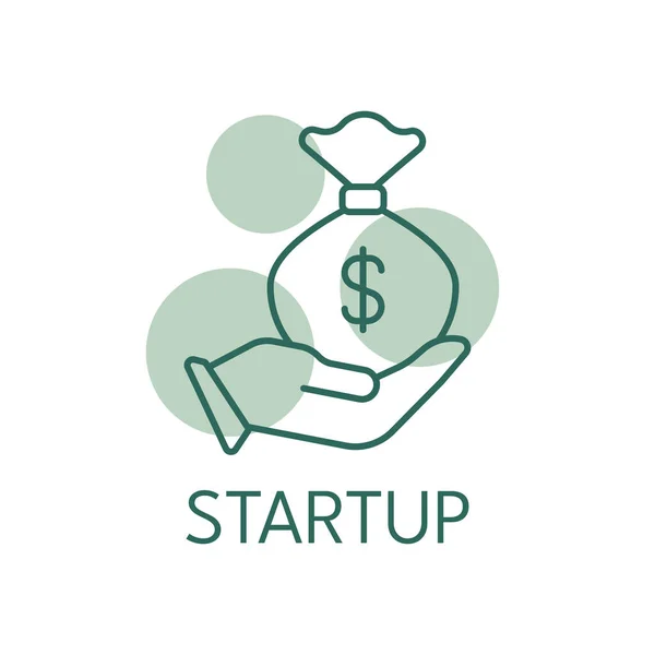 Startup Farbsymbol Logo Stil — Stockvektor