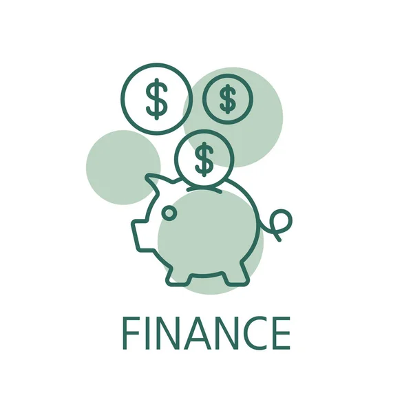 Цвет Финансового Иконки Стиль Логотипа — стоковый вектор