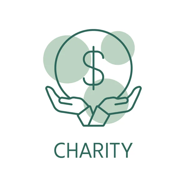 Charity Färg Ikon Logotyp Stil — Stock vektor