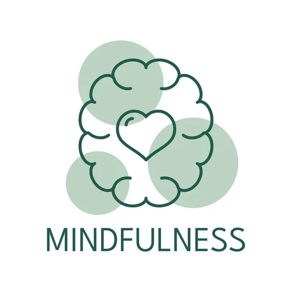 Mindfulness Color Icon Logo Style — Stock Vector