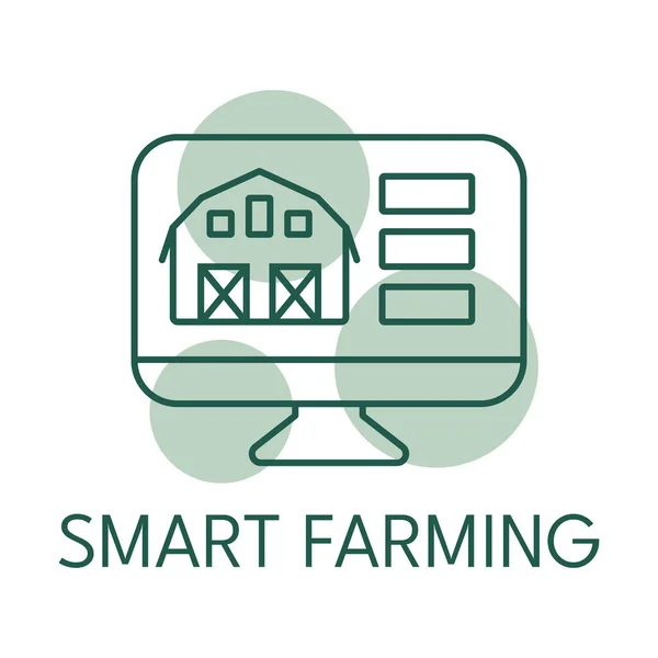Slimme Landbouw Kleur Pictogram Logo Stijl — Stockvector
