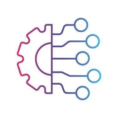 Akıllı teknoloji çizgisi gradyan simgesi, logo biçimi