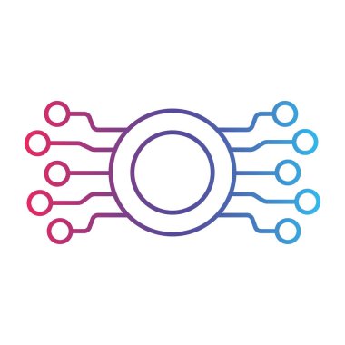 Akıllı teknoloji çizgisi gradyan simgesi, logo biçimi