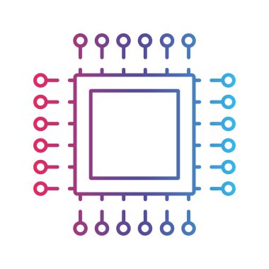 Akıllı teknoloji çizgisi gradyan simgesi, logo biçimi