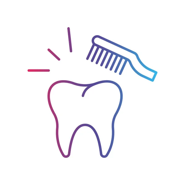 Zahnbürste Und Zahnpasta Linie Gradienten Symbol Logo Stil — Stockvektor