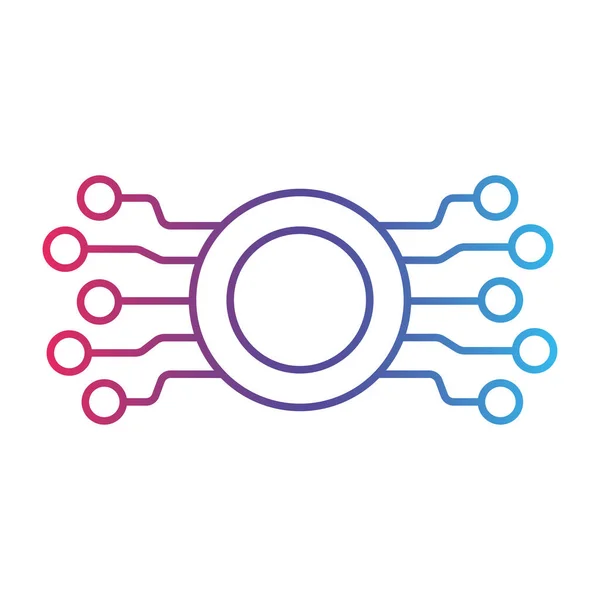 Inteligentna Linia Technologiczna Ikona Gradientu Styl Logo — Wektor stockowy