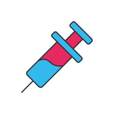 Şırınga iki renk evrensel simgesi ui ux element işareti.