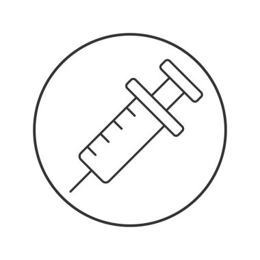 Şırınga hattı evrensel simge ui ux element işareti.