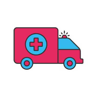 Ambulans iki renk evrensel simge ui ux element işareti.