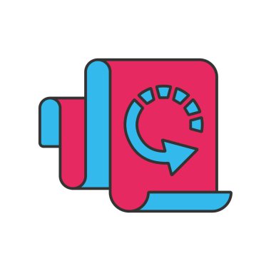 Sprint planlama iki renk evrensel simgesi ui ux element işareti.