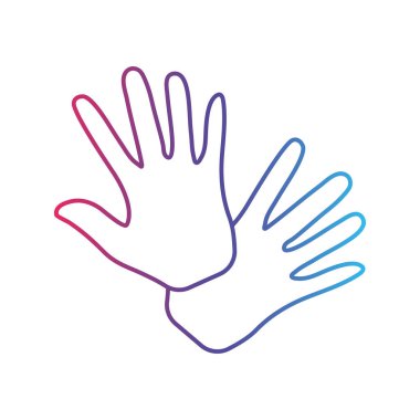 Eldiven çizgisi gradyan evrensel simge ui ux element işareti.