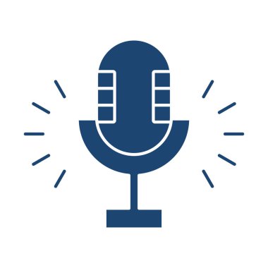 Mikrofon doldurulmuş evrensel simge ui ux ögesi işareti.