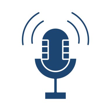 Mikrofon doldurulmuş evrensel simge ui ux ögesi işareti.