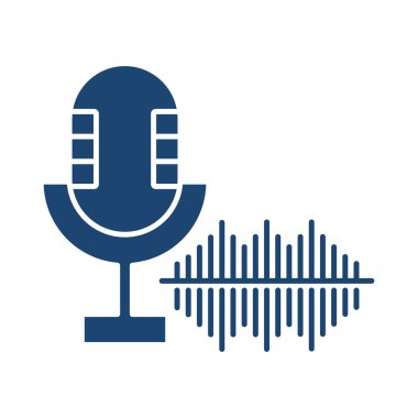 Mikrofon doldurulmuş evrensel simge ui ux ögesi işareti.