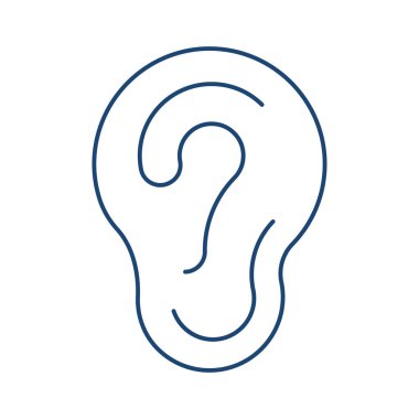Kulak çizgisi evrensel simge ui ux element işareti.