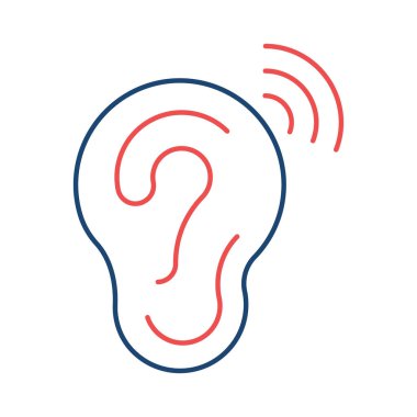 Kulak çizgisi evrensel simge ui ux element işareti.