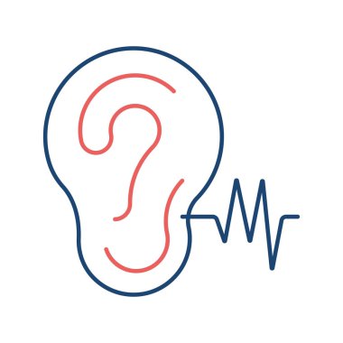 Kulak iki renk evrensel simgesi ui ux element işareti.