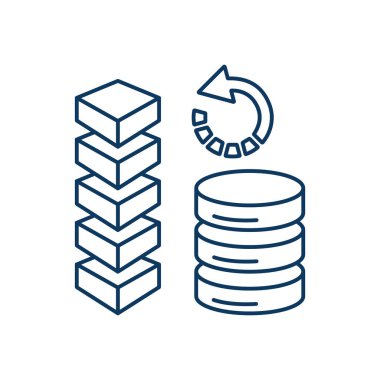 Büyük veri hattı evrensel simge ui ux ögesi işareti.