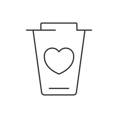 Aşk ve sevgililer günü çizgisi evrensel simge uux element işareti.