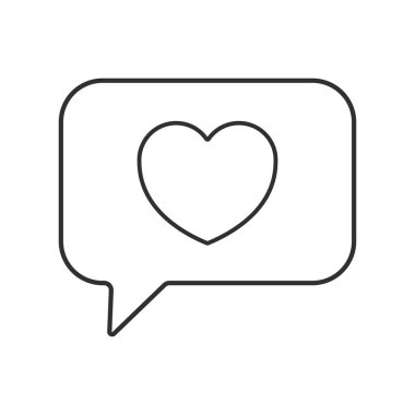 Aşk iletisi çizgisi evrensel simge ui ux ögesi işareti.