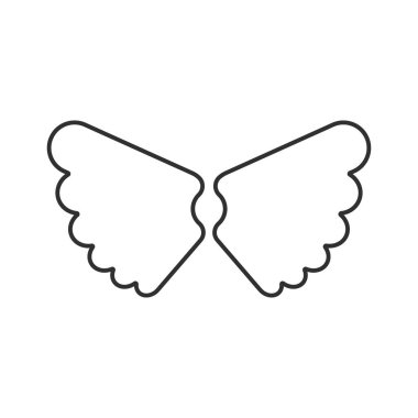 Kanatlar çizgisi evrensel simge ui ux element işareti.