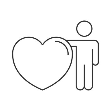 Aşk ve sevgililer günü çizgisi evrensel simge uux element işareti.