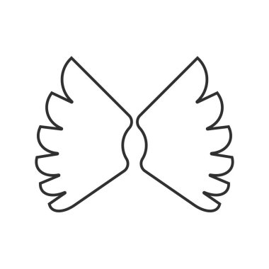 Kanatlar çizgisi evrensel simge ui ux element işareti.