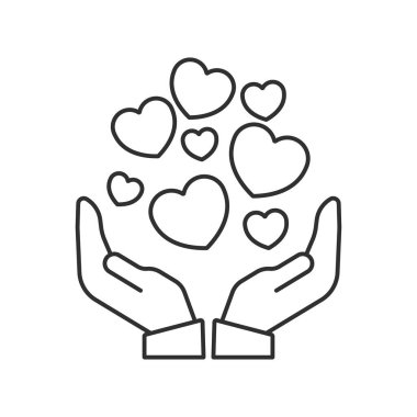 Aşk ve sevgililer günü çizgisi evrensel simge uux element işareti.