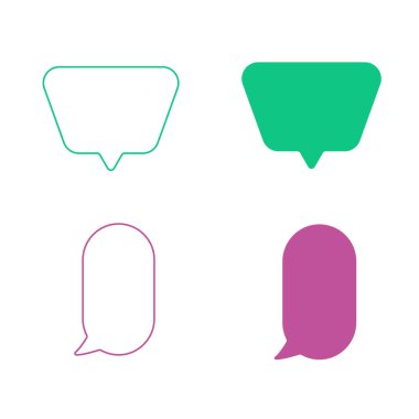 Konuşma baloncukları vektör simgesi ayarlandı. Mobil konsept ve web tasarımı için çizgi ve kabartma işaretleri koleksiyonu. Sembol, logo çizimi. Vektör grafikleri