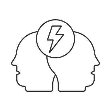 Çakışma çözünürlük vektör simgesi. Mobil konsept ve web tasarımı için çizgi işareti. Sembol, logo çizimi. Vektör grafikleri