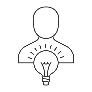 Yaratıcılık vektör simgesi. Mobil konsept ve web tasarımı için çizgi işareti. Sembol, logo çizimi. Vektör grafikleri