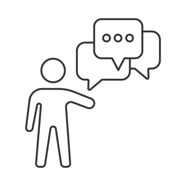 İletişim vektör simgesi. Mobil konsept ve web tasarımı için çizgi işareti. Sembol, logo çizimi. Vektör grafikleri