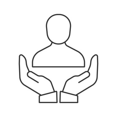 Sorumluluk vektör simgesi. Mobil konsept ve web tasarımı için çizgi işareti. Sembol, logo çizimi. Vektör grafikleri