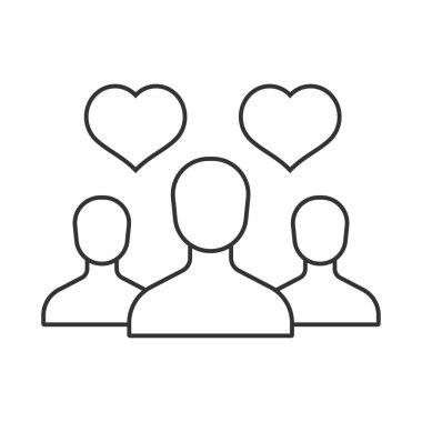 Empati vektör simgesi. Mobil konsept ve web tasarımı için çizgi işareti. Sembol, logo çizimi. Vektör grafikleri