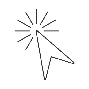 İmleç vektör simgesi. Mobil konsept ve web tasarımı için çizgi işareti. Sembol, logo çizimi. Vektör grafikleri