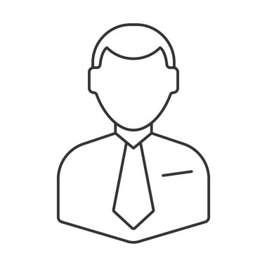 İş adamı vektör simgesi. Mobil konsept ve web tasarımı için çizgi işareti. Sembol, logo çizimi. Vektör grafikleri