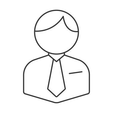 İş adamı vektör simgesi. Mobil konsept ve web tasarımı için çizgi işareti. Sembol, logo çizimi. Vektör grafikleri