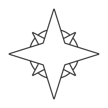 Pusula vektör simgesi. Mobil konsept ve web tasarımı için çizgi işareti. Sembol, logo çizimi. Vektör grafikleri