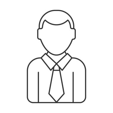 İş adamı vektör simgesi. Mobil konsept ve web tasarımı için çizgi işareti. Sembol, logo çizimi. Vektör grafikleri